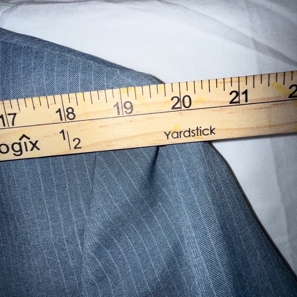 Richard Thomas Mens Blue Pinstripe Blazer Made USA Two Button‎ No Size Tag - Picture 5 of 11
